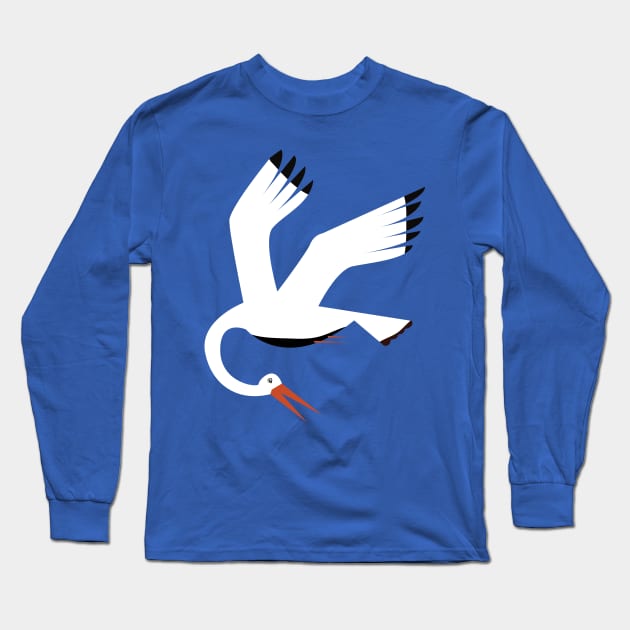 Crane bird Long Sleeve T-Shirt by nickemporium1